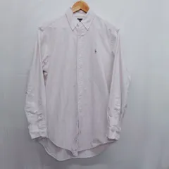 RALPH LAUREN ストライプボタンダウンシャツ サイズ15ハーフ L相当 ピンク コットン100% マレーシア製 アメカジ 古着