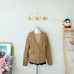 ヴィンテージ Lebasement ブラウン ニット カーディガン