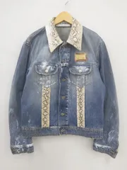 ★3719☆DOLCE&GABBANA ドルチェアンドガッバーナ 白タグ パイソン デニムジャケット　48