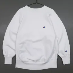 L (100) チャンピオン 90s USA リバースウィーブ 白 スウェットシャツ