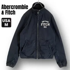 アバクロンビー&フィッチ Abercrombie＆fitch★コットンツイルジャケット★フルジップ★ユーズド加工★ネイビー★USAメンズM    #2602F004