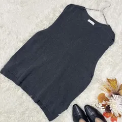 極美品　かぐれ  kagure ドライコットンニットベスト　グレー　定価13200円　24ss 近年モデル　ウォッシャブル