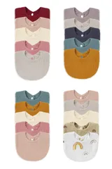 新品 [EnDast] スタイ 5枚セット よだれ掛け あかちゃん用 エプロン bib ビブ タオル 速乾 吸収力 お得な5枚セット