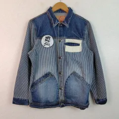 LEFLAH レフラー デニムジャケット 無地 ブルー XLサイズ メンズ 古着 ストリート アメカジ