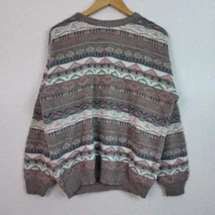 FRANCO LIPPI フランコ・リッピ ニット セーター 総柄 アースカラー マルチカラー イタリア製 メンズ 古着 レトロ アメカジ