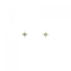 K18YG アクアマリン ピアス 0.04CT