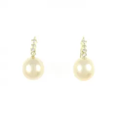 K18YG 白蝶パール ピアス 9.3mm