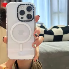MagSafe対応 限定 シンプル透明 クリアフレーム iPhoneケース CASETiFY 無地 クリア スマホケース iPhone17/17Pro/17 Air/16/15/14/13/12 多機種対応