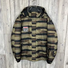 VISION STREET WEAR ヴィジョンストリートウェア 防寒 耐水 撥水 迷彩 CAMO カモフラ ボーダー スノボ スノーボード スキー ウェア フーディー 中綿 ダウンジャケット マウンテンパーカー メンズ M サイズ