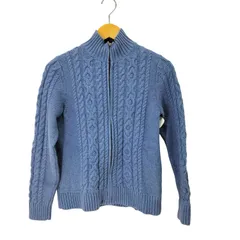 エルエルビーン L.L.Bean ケーブル編み コットン フルジップ ニットセーター ドライバース レディース import：S 