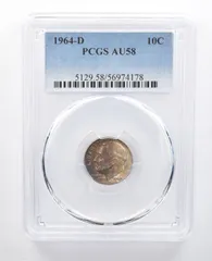 1964-D ルーズベルト ダイム AU58 PCGS *7693