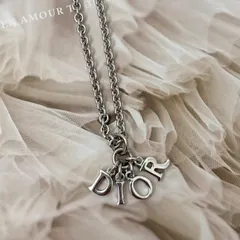 【美品】クリスチャンディオール ネックレス ペンダント ディオールロゴ  アクセサリー レディース シルバー系 Christian Dior Vintage Silver Logo Necklace Accessories 22334