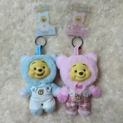 (新品) TOPTOY ディズニー CANDY ベア プーさん ぬいぐるみ キーホルダー ブルー/ピンク