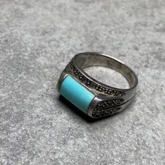 ヴィンテージ　ターコイズ　リング　sv925