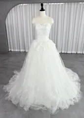 ワタベウエディング WATABE WEDDING BARBIE-2 プリンセスライン ウェディングドレス ホワイト ファーストオーナー チュール ３way
