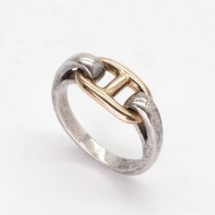 □HERMES□ シェーヌダンクル アンシェネ 750 925 コンビ リング