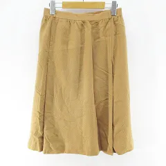 クリスチャンディオール Christian Dior 膝丈 フレアスカート スカート L 茶系 ブラウン 毛 ウール 裏地 総柄