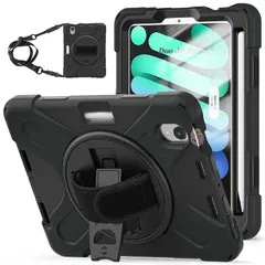 新品 Doo iPad mini A17 Pro ケース (2024 第7世代) iPad mini 6 ケース iPad mini 8.3インチ ショルダーケース 耐衝撃 米軍MIL資格 Apple Pencil 収納可能 ワイヤレス充電対応 360度回転ス