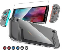 Switch2用 ゲーム機透明保護ケース スティックカバー 肉球スティックキャップ クリアケース 保護カバー 分体式設計