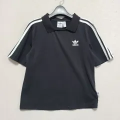 アディダス ブラック 半袖 クロップド カラーTシャツ レディース90 ㅡ0704