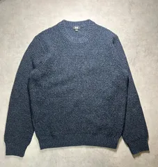 ユニクロ ワッフルクルーネックセーター L ネイビー 濃紺 伸縮性◎ ウール混 ミドルゲージ ニット 351-409186 メンズ カジュアル UNIQLO シンプル 万能アイテム 合わせやすい 春秋冬 古着 メルカリショップ