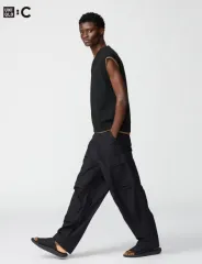 UNIQLO U ワイドフィットカーゴパンツ ブラックM