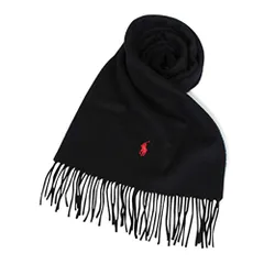 [POLO RALPH LAUREN] ポロ ラルフローレン マフラー・ストール PC0476 001 リサイクルウール ブラック 黒 [並行輸入品]po