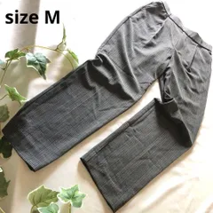 M 【 美品 】 【  DRESKIP / ドレスキップ 】 グレー テーパードパンツ ストレッチ グレンチェック ウエストゴム 美脚 オフィス カジュアル 春秋冬 T837_2306E3005のサムネイル