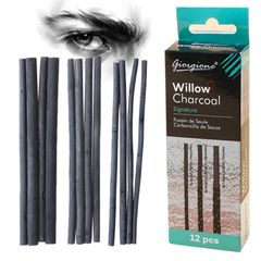 Clearance Sale! DanYun Art Supplies, Drawing Tools, Charcoal Brushes, 8mm, 5mm, 4mm, 12-Piece Set, Keep Your Hands Clean, Perfect for Sketching, Painting, and Drawing.