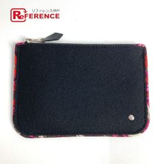 HERMES エルメス フラットポーチ 刺繍入り トワルHトリコロール - メルカリ