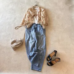 ヴィンテージ MICHEL KLEIN 総レース　七分袖　ブラウス　38 フリル　ラッフル　vintage