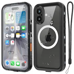 Tmacjump iPhone 17 用 ケース 防水ケース IP68防水認証｜米軍MIL規格｜MagSafe対応｜水中撮影可｜耐衝撃 防塵・防雪 両面保護 ストラップ付き アウトドア対応 お風呂・海・ 釣り・登山対応 ワイヤレス充電可 iphone 17 0