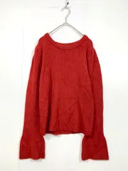 美品 CIAOPANIC TYPY チャオパニックティピー 袖フレア リブ ニット セーター sizeone/赤 ■■レディース