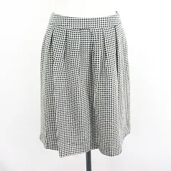エニィスィス エニシス anySiS スカート ボトムス ひざ丈 タック フレア 千鳥格子 3 ブラック×ホワイト ※EKM