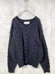 ROPE' PICNIC ロペピクニック GDM-50010 バンドンニット ケーブル Vネック プルオーバー ニット セーター size38/黒 ◇■レディース