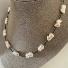 パールネックレス★淡水本真珠★ツインバロック★ハンドメイド★ファッション★デザイン★ネックレス