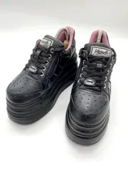 YOSUKE ヨースケ 定価8690円 厚底レースアップ スニーカー size36/黒 ■■レディース
