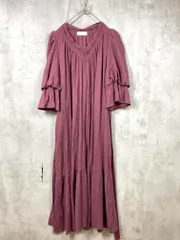 SNIDEL HOME スナイデルホーム SHF0205008 ガーゼ ロング ワンピース sizeONE/ワイン ■■レディース