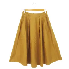 ナノユニバース nano universe スカート フレア タック ミモレ ロング バックゴム F 茶 ブラウン /AH8