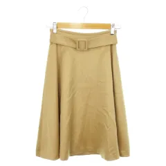 スピック＆スパン ノーブル Spick&Span Noble スカート フレア ミモレ ロング ウール ベルト きれいめ 38 茶 ブラウン /AO23