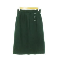 プロポーション ボディドレッシング PROPORTION BODY DRESSING スカート タイト ミモレ ロング ウール混 ラメ ボタン M 緑 グリーン /AH9