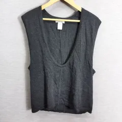 GAP ギャップ ウール ベスト プルオーバー ニット italian merino wool Uネック 古着 グレー系 L A849