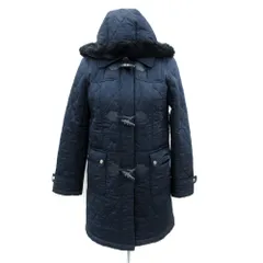 クレージュ courreges キルティングコート ロング丈 2WAY フード付き 38 紺 ネイビー /SM6 ■GY61