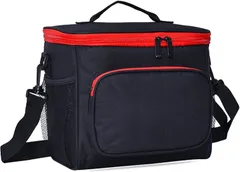 RIMINA クーラーバッグ ソフトクーラー 保冷バッグ おしゃれ クーラーボックス かわいい 折り畳み (ブラック,  10L)