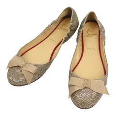 クリスチャンルブタン グリッター リボン バレエシューズ レディース ゴールド Christian Louboutin【中古】 【アパレル・小物】