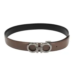 フェラガモ ガンチーニ リバーシブル ベルト メタル レザー ユニセックス ブラウン ブラック Salvatore Ferragamo【中古】 【アパレル・小物】