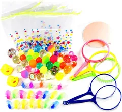 RIMINA 交換できる日本製ポイ100枚 スーパーボールすくい 金魚すくいセット 縁日 交換ポイ おうち縁日 お祭り おもちゃ (MULTI,  お手軽セット)