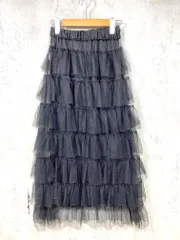LOWRYS FARM ローリーズファーム LF523016MC フリル チュール ロング スカート sizeF/黒 ■■レディース