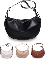 RIMINA シーンレスで毎日使える ショルダーバッグ レディース 斜め掛け 大容量 軽量 小さめ 合成皮 革 肩掛け ワンショルダー (ブラック)