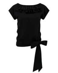 チェメシー chemehc フリル タイ リー リボン Tシャツ